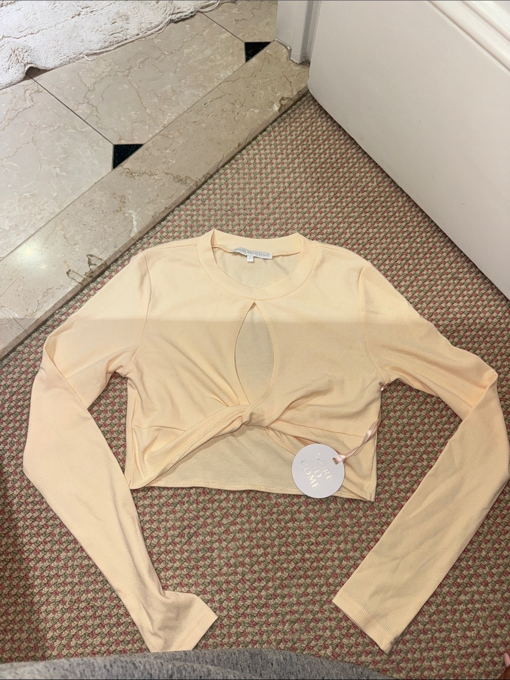 Long-Sleeve Twist Front Crop Top
